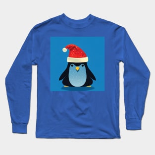 Spotty Dotty Penguin in Santa Hat Long Sleeve T-Shirt